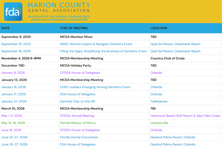 MCDA Calendar MCDA Calendar